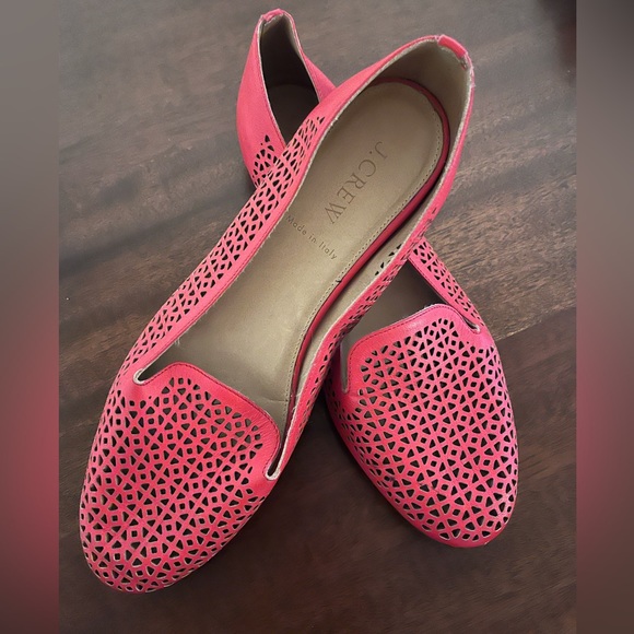 J. Crew Cleo Leather Perforated Leather Loafer - Coral - Picture 8 of 10